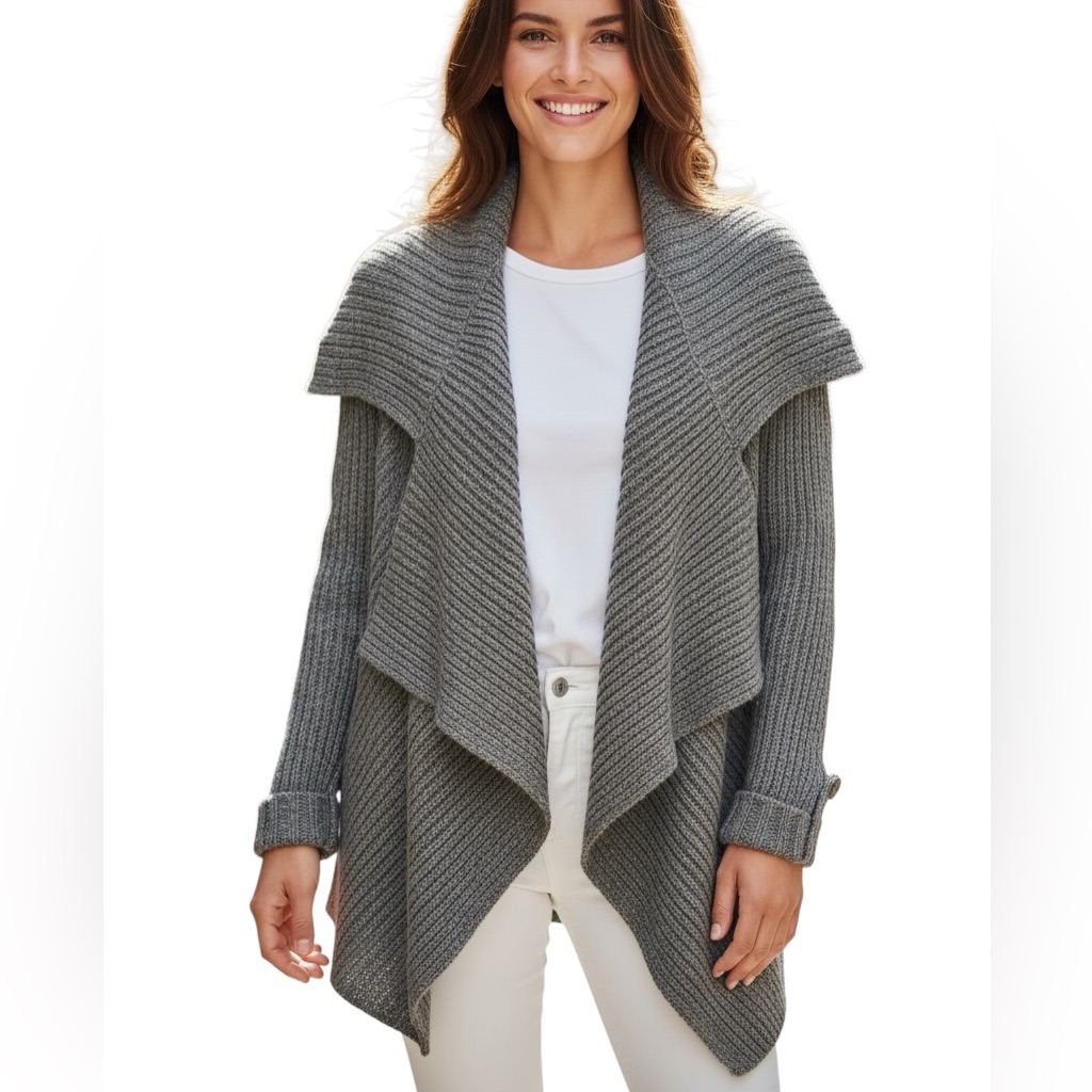 Margaret Oleary Wrap Open Front Cashmere Cardigan Sweater S